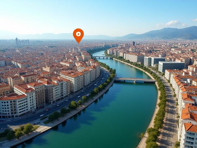 Karte von Zaragoza und unser Bürostandort an der Avenida América
