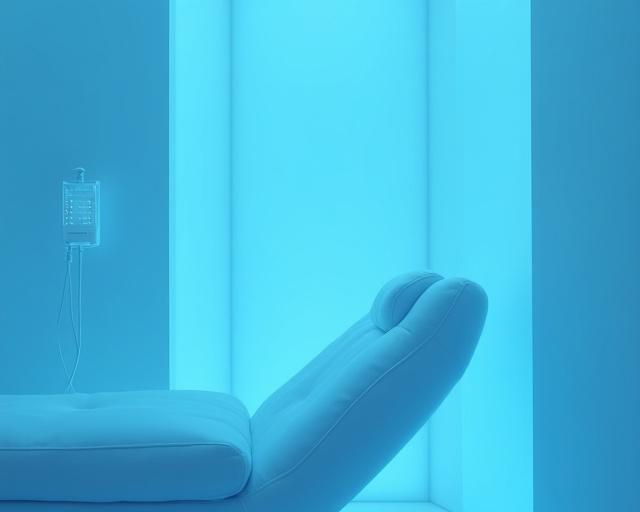 Helle, sterile und dennoch gemütliche Wellness-Lounge mit Fokus auf innovative Hautpflege